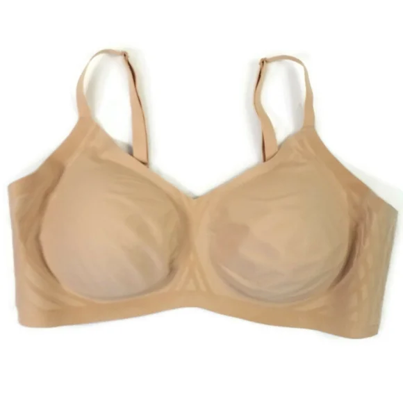 Honey Love Sand Silhouette Wireless Smoothing Bra Womens 2X EUC